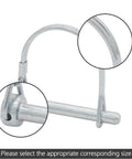 4 Pack One Quarter Inch By Two Inch Wire Lock Pins Heavy Duty Zinc Plated PTO Hitch Pins for trailers and garden gear