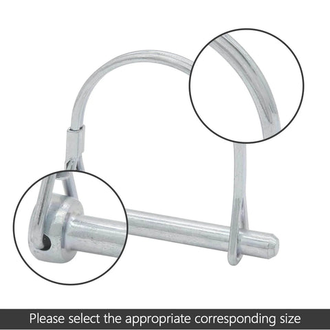 4 Pack One Quarter Inch By Two Inch Wire Lock Pins Heavy Duty Zinc Plated PTO Hitch Pins for trailers and garden gear