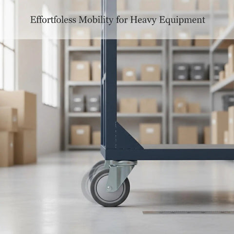 Heavy Duty TPR Plate Caster Wheel for Workspaces and Garages, Smooth Rolling for Industrial Carts, in warehouse setting