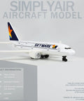 Skymark 1 By 400 Airplane Model Kit For Display, alloy body, plastic base, 5.6 inch length, 5 inch wingspan, white airplane model