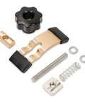 4 Piece Mini Hold Down Clamp Kit For CNC Routers Ideal For Woodworking And Metalworking Compatible With 3018 Series Machines Like 3018 Pro Max And 3018 Pro Ultra Compact 65mm Long 20mm Wide 62mm High Clamps That Grip Materials Up To 1.77 Inches, black and gold CNC clamp parts
