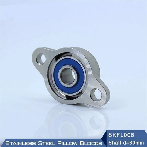 Premium Stainless Steel Bearing Housings SKFL006 For 30mm Shaft Size Pillow Block Units With SSKFL006 Design showing stainless steel flange bearing for 30mm shaft