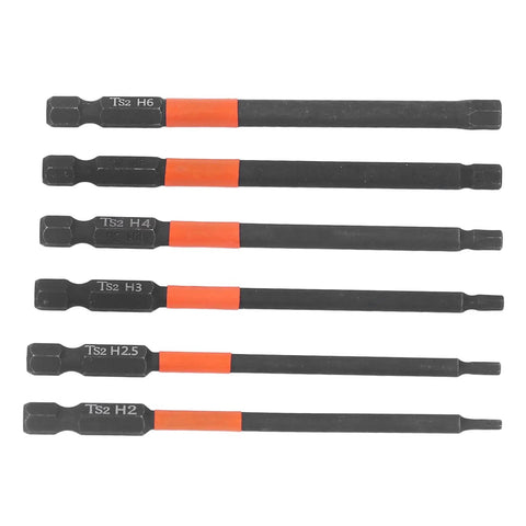 6 Piece Heavy Duty Black Impact Driver Bit Set With Mighty Magnets For 1/4 Inch Hex Shank, Tough High Carbon Steel Cross Bits Perfect For Furniture Building And Car Mechanic Repairs That Hold Tight.