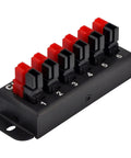 Heavy Duty 6 Position 45 Amp Power Pole Distribution Block with Tough As Nails Aluminum Housing and Plug And Play Connectors.