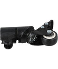 L-Shaped Speaker Tripod Casters with Silent Ball Bearings shown from the side, highlighting wheel and mounting plate components.