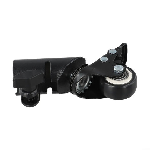L-Shaped Speaker Tripod Casters with Silent Ball Bearings shown from the side, highlighting wheel and mounting plate components.