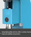 Close-up of Heavy Duty Manual Arbor Press Built Like A Tank With Cast Iron for precision stamping tasks
