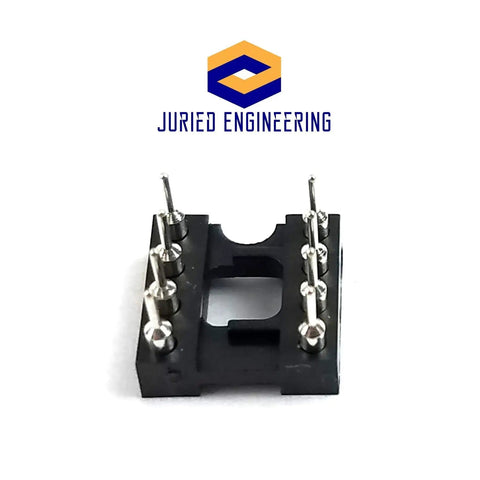 Pro Grade DIP-8 IC Socket With Machined Round Contact Pins 2.54mm Pitch, 8 Pin Breadboard Friendly, Tin Plated Contacts