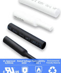 Heat Shrink Tubing Kit 2 To 1 Shrink Ratio For Electrical Wires Automotive Electronics, black and white tubing shown
