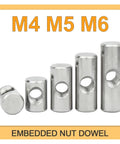 Beefy Furniture Barrel Nuts And Thumb Screws Bolt Set With Cross Dowels And Slotted Fittings Silver Finish Multiple Sizes