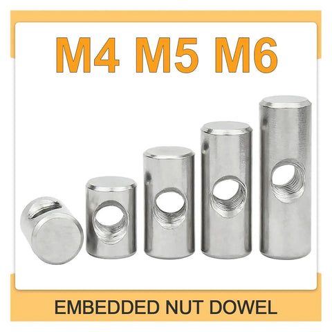 Beefy Furniture Barrel Nuts And Thumb Screws Bolt Set With Cross Dowels And Slotted Fittings Silver Finish Multiple Sizes