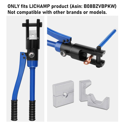Replacement Hydraulic Crimper Die Set With 11 Hex Lug Dies For Steel Cable And Copper Terminals From 4 AWG To 600 MCM Heavy Duty Crimp Tool Parts Compatible With 1611SL, dies shown