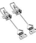 Beefy Industrial Strength Toggle Clamp Set 304 Stainless Steel 1320 Lb Capacity Quick Release Latches side view