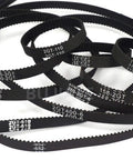 6mm Wide GT2 Timing Belt For 3D Printers Closed Loop With 2mm Pitch And 308mm Perimeter Durable Rubber Belt For Smooth Precise Printing And Reliable Repetitive Motion Dope Performance, black rubber timing belts laid flat
