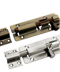 No Fuss Stainless Steel Sliding Bolt Door Latch With Smooth Self Closing Design bold multicolor coating dual pack showing bronze and silver finishes.