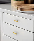 10 Pack Gold Cabinet Knobs 2 Inch Brushed Brass Drawer Knobs Single Hole For Cabinets Doors And Drawers Modern Sleek Design Premium Metal Pulls For Kitchen And Bath Easy Install Durable Hardware on white drawer fronts