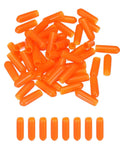 4mm Rubber End Caps 50 Pack Orange PVC Vinyl Screw Thread Protectors for Pipes Bolts Fence Posts
