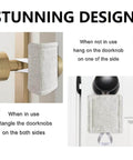 Door Slamming Noise Stopper Cushion For Quiet Doors, Elastic Sides Fit Most Door Sizes, Door Silencer Pad Prevents Slams shown on door
