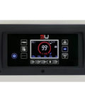 Workhorse Double Chamber Vacuum Packing Sealer Built Tough For Heavy Duty Kitchen Work Featuring Dual 26 Inch Sealing Bars Bluetooth Connectivity Touchscreen Display And Nitrogen Gas Flushing LCD control panel with digital display and buttons.