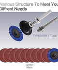 2 Inch Quick Change Sanding Discs Set For Die Grinder With 1/4 Inch Holder Aluminum Oxide A/O Abrasives P60 Grit 50 Pcs shown
