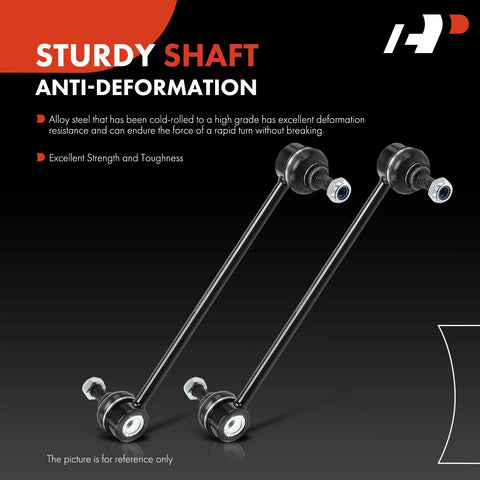 Two Front Sway Bar End Links for Chevrolet Spark 2013-2015 and Spark EV 2014-2016 shown with detailed shafts highlighted.