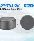 Four Pack 1.98 Inch Grey Rubber Bearing Caps For Trailer Wheel Hubs Protect Bearings From Dust Debris And Moisture, Grease Cap Dust Buddy Covers