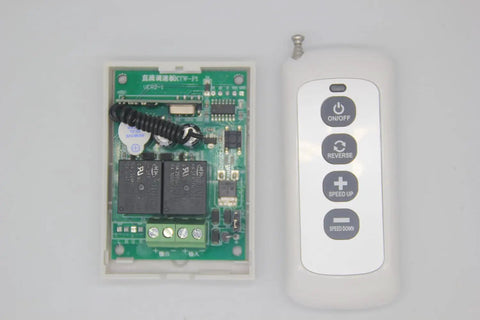 Remote Control DC Motor Speed Controller Beefy Torque 12V 24V PWM Stepless Variable Speed Switch 10A Wireless Controller For Linear Actuators Long Range Open Field 50 To 200m Forward And Reverse with remote and circuit board