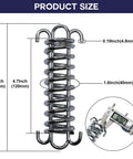 Front view of 2Pcs porch swing springs, stainless steel with end hooks; 0.19 in wire diameter, 6.7 in tall.