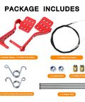 Go Kart Throttle Cable Kit With Brake Return Springs For Predator 196cc 212cc 6.5HP Road Rocket Azusa Radio Flyer Vintage Carter Super Wheel Kids Go Kart Red Replacement Parts, showing kit components