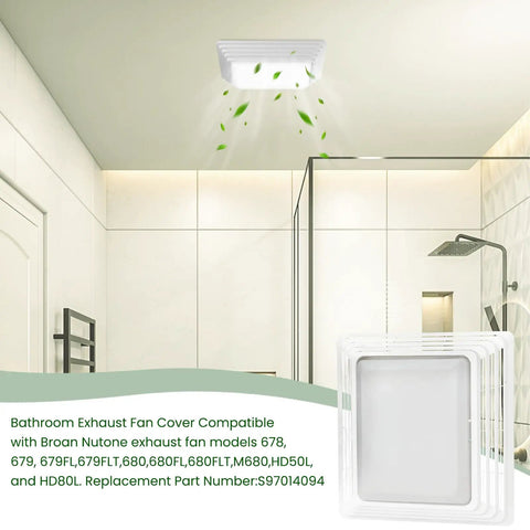 Replacement Bathroom Exhaust Fan Cover Grille And Lens For Broan Nutone Exhaust Fans Models 678 679 679FL 679FLT 680