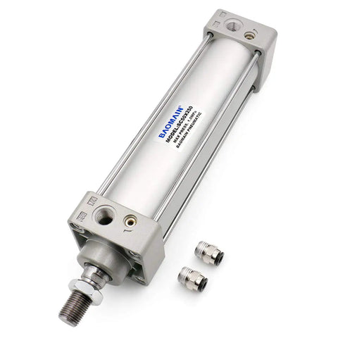 Beefy Heavy Duty Industrial Grade Pneumatic Air Cylinder 50 By 250 Stroke Double Acting With Single Rod 1.96 Inch Bore And 9.84 Inch Stroke