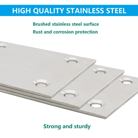 Heavy Duty Mending Plates 4 Pack Rust Proof Stainless Steel Straight Brackets Bulletproof Furniture Repair Tight Support Brackets For Cabinets Shelves Wooden Tables With Mounting Screws No Sweat Install