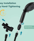 Installation process of Filtered Handheld Shower Head With BuiltIn Filter, High Pressure 8Mode Showerhead, black