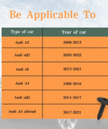 Chart showing vehicle compatibility for Hardcore Thirty Pack Fender Liner Screws Plus Splash Guard Bolts for multiple Audi models.