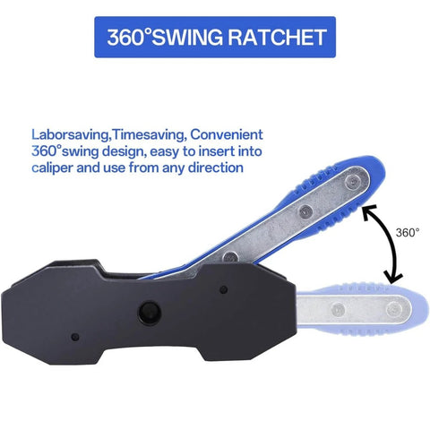 Pro Grade Car Brake Caliper Piston Press Tool Set With Ratcheting Spreader Four Hangers And 360 Degree Caliper Press Ratchet tool