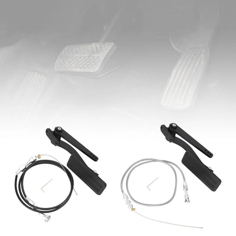 Heavy Duty Aluminum Throttle Pedal And Cable Assembly For GM LS Swap Builds With 36 Inch Mechanical Accelerator Linkage Kit For Street Rod Customs Smooth Cable Action, featuring pedal and cable components.