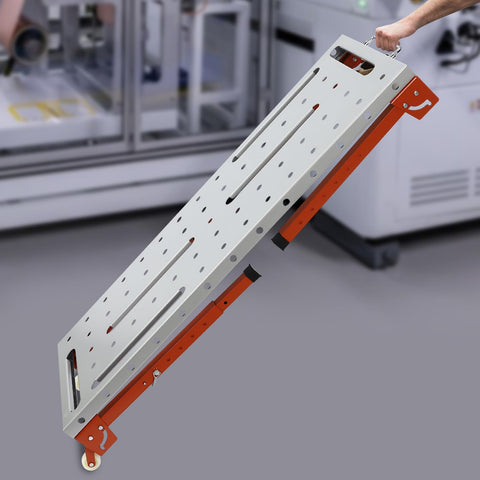 Rock Solid Foldable Welding Bench With Killer 1000 Lb Load Rating And Smooth Height Adjustments From 13 To 21 Inches precise pinholes visible.