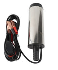 Jiawu 24V DC Submersible Pump For Fuel Transfer 30 Liters Per Minute Stainless Steel Build with cables for easy connection.