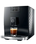 Top Shelf Automatic Coffee Machine In Sleek Piano Black Featuring Fresh Aroma Grinder PEP Brew Tech Dual Cup Options And Killer Crema Straight From Your Counter Setup with brewed espresso.