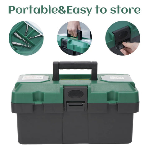23 Piece Stainless Steel Packing Extractor Set With Flexible Shaft in closed PP toolbox showing portability
