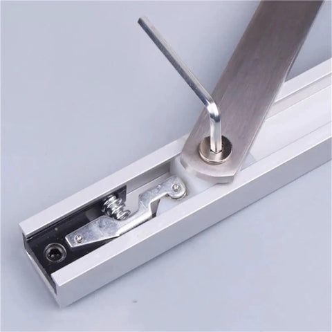 Close-up of Slick Hidden Buffer Hydraulic Hinge Heavy Duty Thickened Automatic Door Closer mechanism with stainless steel details.