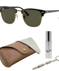 Square Shape Non-Polarized Sunglasses With G-15 Green Lens For Men And Women, case, cleaner, toolkit included