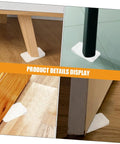 Heavy Duty Plastic Furniture Leveling Shims Adjustable Wedge Pack Stops Wobbly Tables, clear shims under table legs.