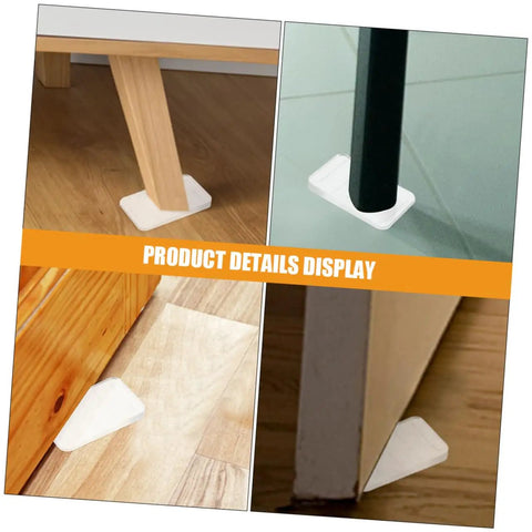 Heavy Duty Plastic Furniture Leveling Shims Adjustable Wedge Pack Stops Wobbly Tables, clear shims under table legs.