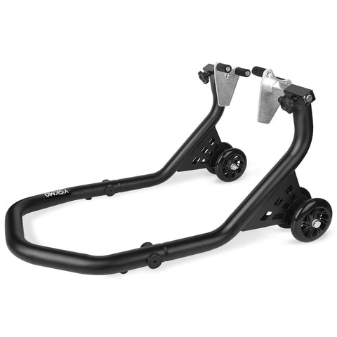 Heavy Duty Front Wheel Paddock Stand For Motorcycles, 500 Lb Capacity, Black, V Shaped Support, Easy Lift And Install