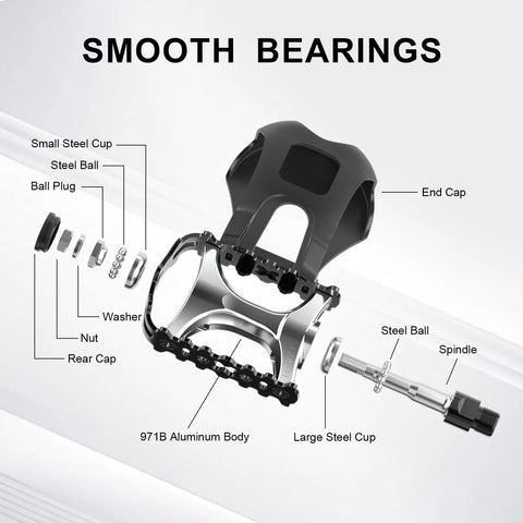 Durable Bike Pedals With Toe Cages And Straps For Road Peloton Mountain And MTB Bikes Toe Clip Pedals Designed For Wide Shoes Built