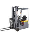 Heavy Duty 3 Wheel Electric Forklift Stacker With Full Power System For Warehouse Material Handling, side view, compact design.