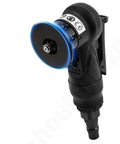 Mini pneumatic chamfering tool with blue wheel and black handheld body for tile beveling