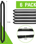 Six-pack black vacuum sealer gaskets for Geryon E2900/E2901/E5700 models; side view strips with cross-section detail