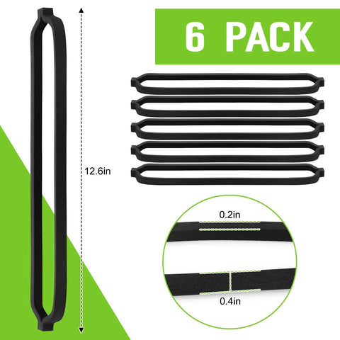 Six-pack black vacuum sealer gaskets for Geryon E2900/E2901/E5700 models; side view strips with cross-section detail